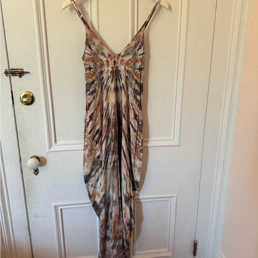 Chic Asymmetrical Tie-Dye Dress